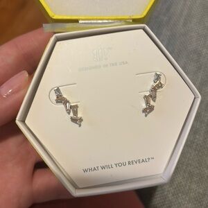 Beautiful Bomb Party Smokey topaz CZ crawlers on rhodium plating